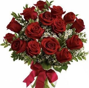 15 red roses with greenery | Flower Delivery Kaliningrad